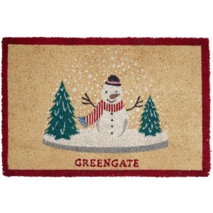 GreenGate Kerst Deurmat Snowglobe wit (60 x 40 cm)