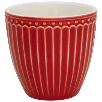 GreenGate Mini latte cup (espressokopje) Alice rood 125 ml - H 7 cm - Ø 7 cm