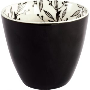 GreenGate Beker (Latte Cup) black Drew inside 350 ml - Ø 10 cm