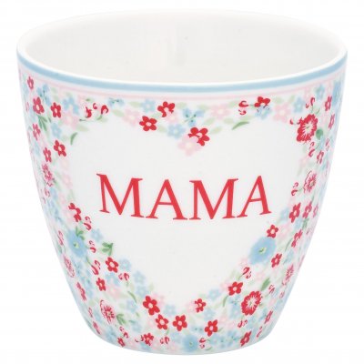 GreenGate Latte cup (Beker) Alma mama wit 9x10 cm (350 ml)