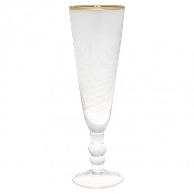 GreenGate Champagne glas met gravering en gouden rand (6 x 20 cm)