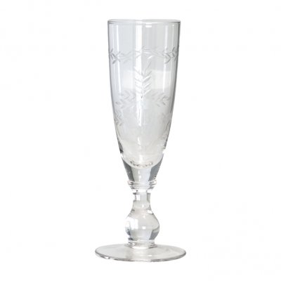 Champagne glas met gravering (helder) van GreenGate Ø 6 cm, H19 cm