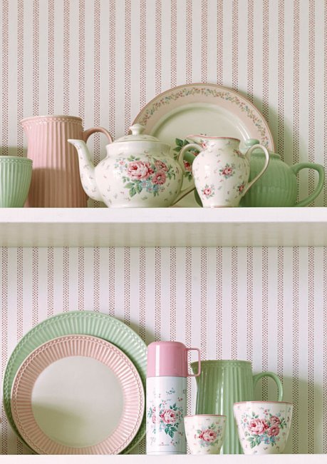 GreenGate Ontbijtbord Alice lichtroze Ø 23 cm | Pastel roze servies - Klik op de afbeelding om het venster te sluiten