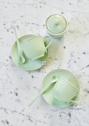 GreenGate Suikerpot met deksel Alice lichtgroen 120ml - Ø 8.5 cm