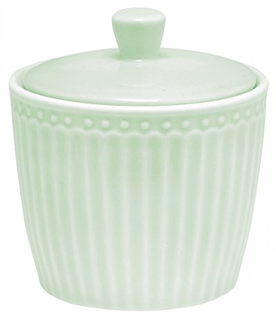 GreenGate Suikerpot met deksel Alice lichtgroen 120ml - Ø 8.5 cm