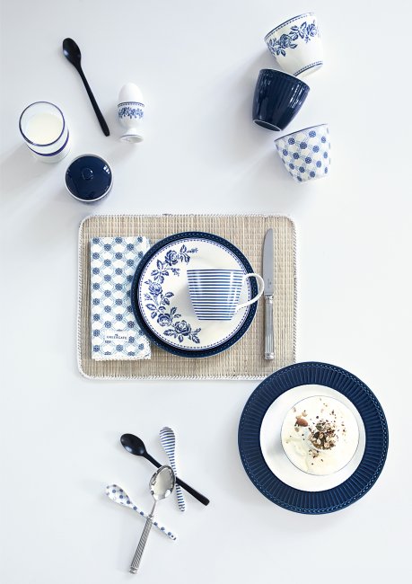 GreenGate Dinner plate Alice dark blue Ø 26.5 cm - Click Image to Close