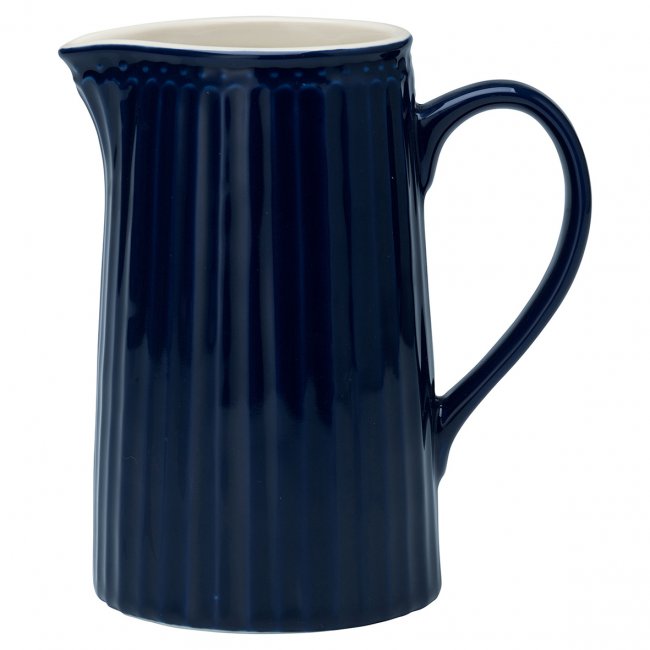 GreenGate Krug - Jug Alice dark blue (1 liter) H 17.6 cm - zum Schließen ins Bild klicken