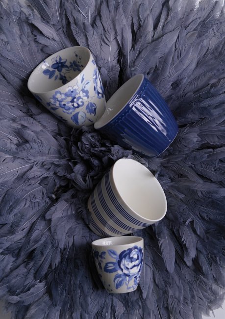 GreenGate becher (latte cup) Alice dark blue 300 ml - Ø 10 cm - zum Schließen ins Bild klicken