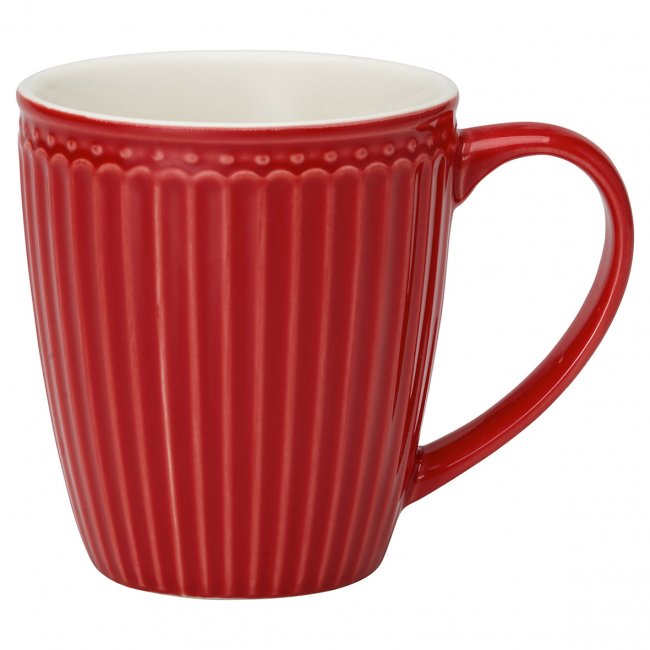 GreenGate Henkeltasse - Mug Alice red 350 ml - H 10 cm - Ø 9 cm - zum Schließen ins Bild klicken