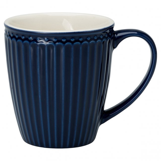 GreenGate Henkeltasse - Mug Alice dark blue 350 ml - H 10 cm - Ø 9 cm - zum Schließen ins Bild klicken