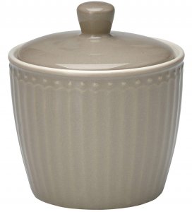 GreenGate Sugar pot Alice warm grey 120ml - Ø 8.5 cm