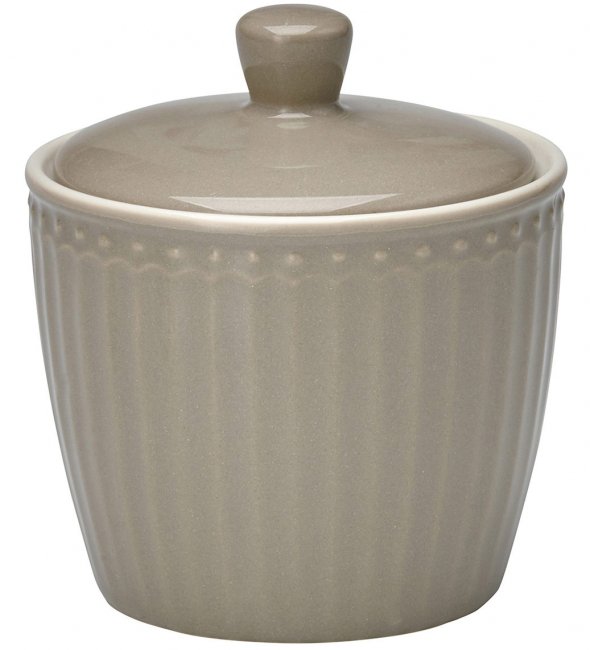 GreenGate Sugar pot Alice warm grey 120ml - Ø 8.5 cm - Click Image to Close