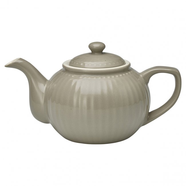 GreenGate Teapot Alice warm grey 1 liter - Ø 17.5 cm - Click Image to Close