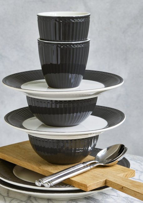 GreenGate Cereal bowl Alice dark grey Ø 14 cm | 500 ml - Click Image to Close