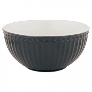 GreenGate Cereal bowl Alice dark grey Ø 14 cm | 500 ml
