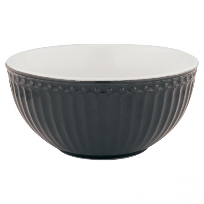 GreenGate Cereal bowl Alice dark grey Ø 14 cm | 500 ml - Click Image to Close