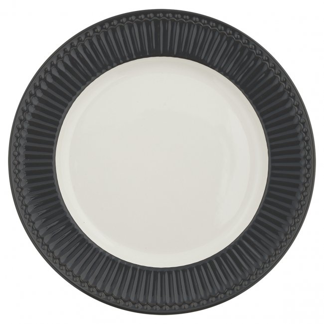 GreenGate Dinner plate Alice dark grey Ø 26.5 cm - Click Image to Close