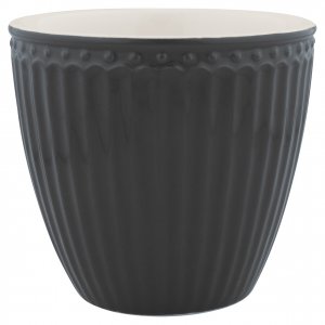 GreenGate Latte cup Alice dark grey 300 ml - Ø 10 cm