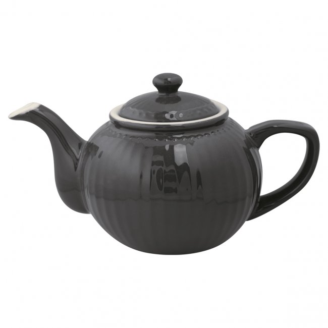 GreenGate Teapot Alice dark grey 1 liter - Ø 17.5 cm - Click Image to Close