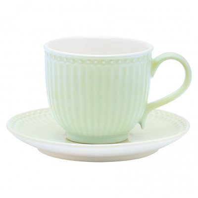 GreenGate Cup & saucer Alice pale green 225 ml