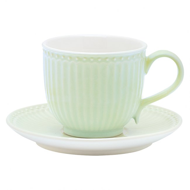GreenGate Cup & saucer Alice pale green 225 ml - Click Image to Close