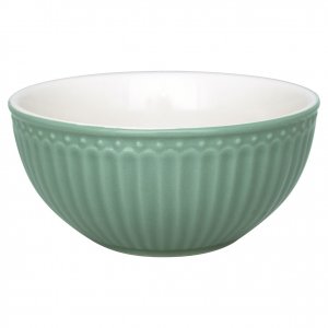 GreenGate Ontbijtschaaltje Alice Dusty groen Ø 14 cm | 500 ml