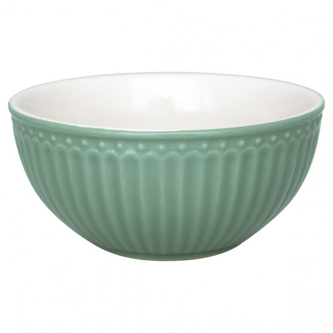 GreenGate Müslischüssel - Cereal Bowl Alice Dusty green Ø 14 cm | 500 ml - zum Schließen ins Bild klicken