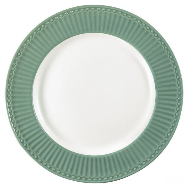 GreenGate Speiseteller - Dinner Plate Alice dusty green Ø 26.5 cm - zum Schließen ins Bild klicken