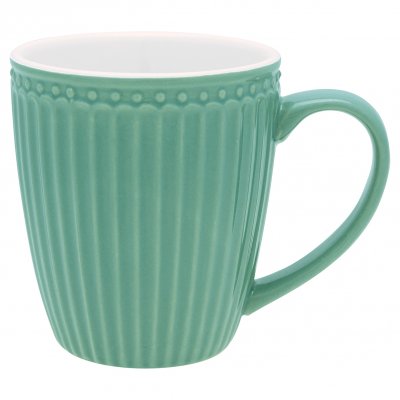 GreenGate Henkeltasse - Mug Alice dusty green 350 ml - H 10 cm - Ø 9 cm