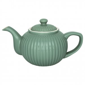 GreenGate Teekanne (Teapot) Alice dusty green 1 liter - Ø 17.5 cm