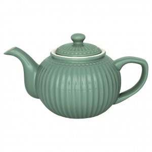 GreenGate Theepot Alice dusty groen 1 liter - Ø 17.5 cm