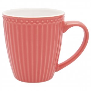 GreenGate Koffiemok Alice Coral 350 ml - H 10 cm - Ø 9 cm