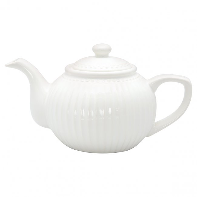 GreenGate Teekanne - Teapot Alice white 1 liter - Ø 17.5 cm - zum Schließen ins Bild klicken