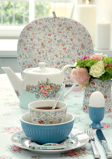 GreenGate Cereal bowl Alice Nordic Sky blue Ø 14 cm | 500 ml - Click Image to Close