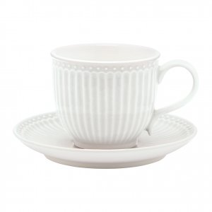 GreenGate Kop en schotel Alice wit 225 ml