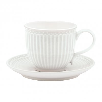 GreenGate Cup & saucer Alice white 225 ml