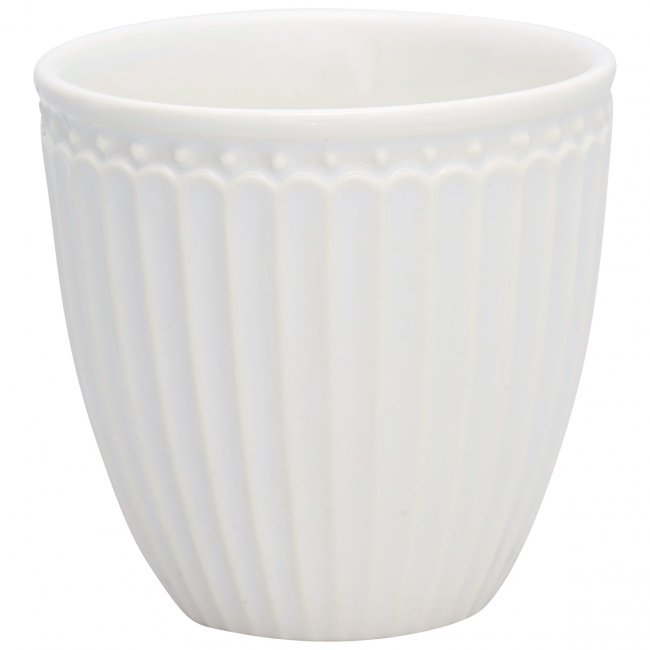 GreenGate Mini latte cup (espresso cup) Alice white 125 ml - H 7 cm - Ø 7 cm - Click Image to Close