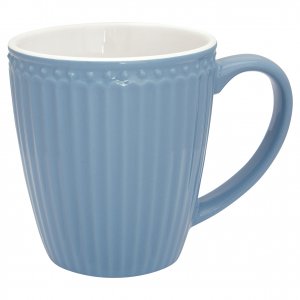 GreenGate koffiemok Alice Nordic Sky blauw 350 ml - H 10 cm - Ø 9 cm