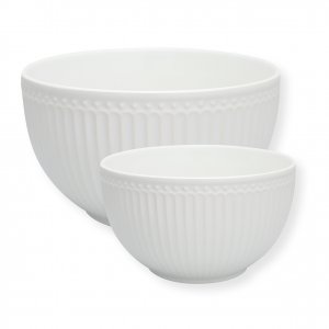 GreenGate Serving bowls Alice white (set of 2) 2 liter - Ø 20.5 cm