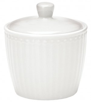 GreenGate Zuckertopf - Sugar Pot mit deckel Alice white 120ml - Ø 8.5 cm