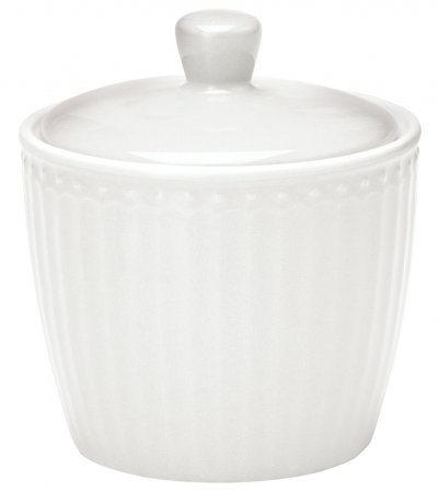 GreenGate Zuckertopf - Sugar Pot mit deckel Alice white 120ml - Ø 8.5 cm