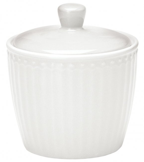 GreenGate Sugar pot Alice white 120ml - Ø 8.5 cm - Click Image to Close