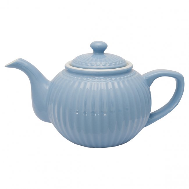 Greengate Theepot Alice Nordic Sky blue 1 liter - Ø 17.5 cm - Klik op de afbeelding om het venster te sluiten