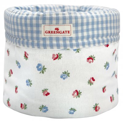 GreenGate Katoenen Broodmandje Viola wit Ø 21 cm