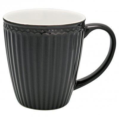 GreenGate Henkeltasse - Mug Alice dark grey 350 ml - H 10 cm - Ø 9 cm