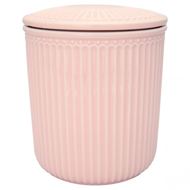 GreenGate Storage jar Alice pale pink (medium) Ø 13.5 cm 1.2liter - Click Image to Close
