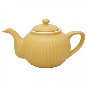 GreenGate Teekanne - Teapot Alice honey mustard Ø 17.5 cm