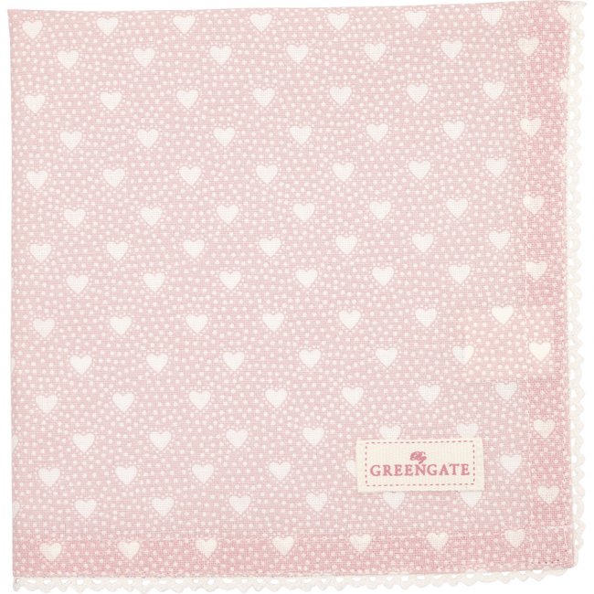 GreenGate Katoenen servet met kanten randje Penny lichtroze (40 x 40 cm) - Klik op de afbeelding om het venster te sluiten