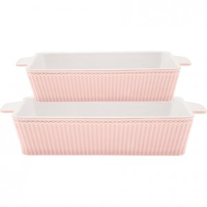 GreenGate Ofenformen Alice pale pink Rechteckig (2er Set)