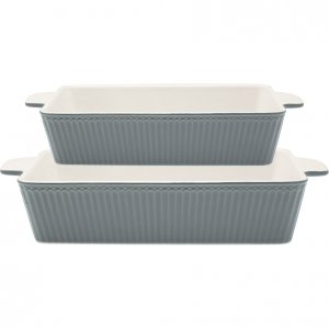 GreenGate Ofenformen Alice stone grey Rechteckig (2er Set)